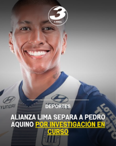 Alianza Lima separa a Pedro Aquino por investigación en curso