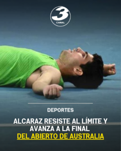 Alcaraz resiste al límite y avanza a la final del Abierto de Australia