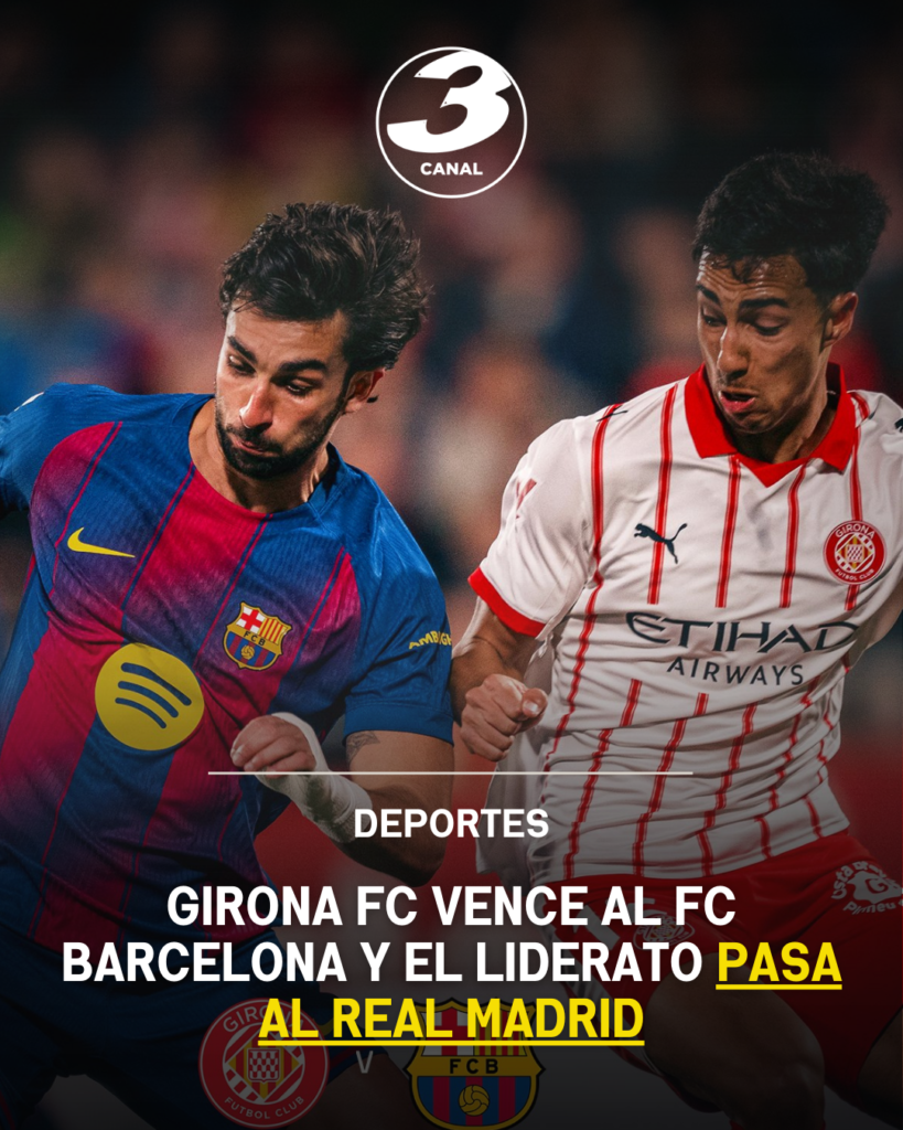 Girona FC vence al FC Barcelona y el liderato pasa al Real Madrid