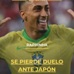 Raphinha se pierde duelo ante Japón