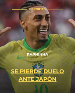 Raphinha se pierde duelo ante Japón