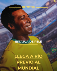 Estatua de Pelé llega a Río previo al Mundial