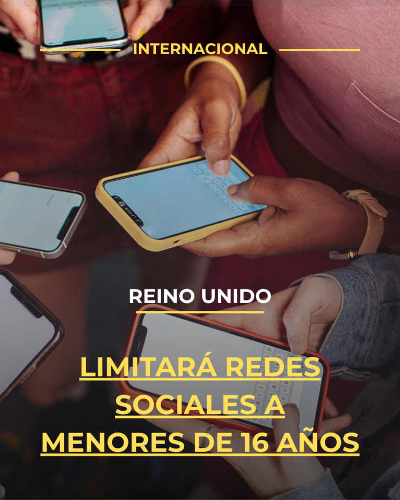 Reino Unido limitará redes sociales a menores de 16 años