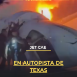 Jet cae en autopista de Texas