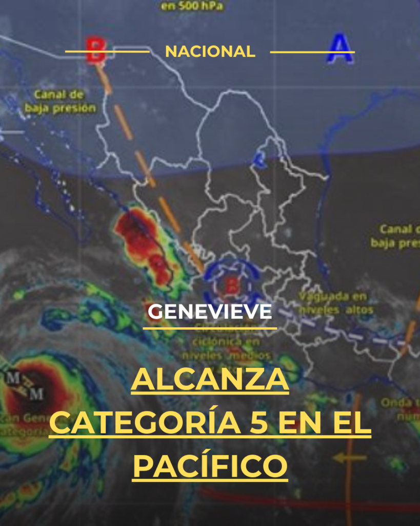 Genevieve alcanza categoría 5 en el Pacífico