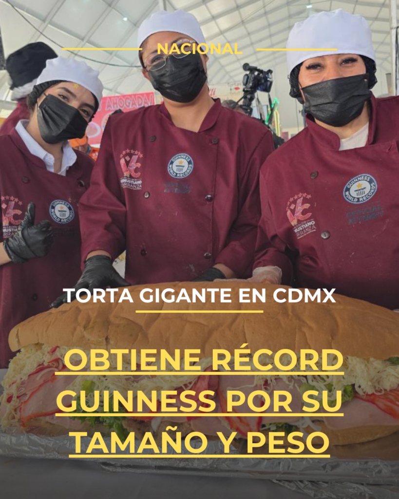 Torta gigante en CDMX obtiene Récord Guinness por su tamaño y peso
