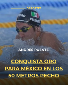 Andrés Puente conquista oro para México en los 50 metros pecho