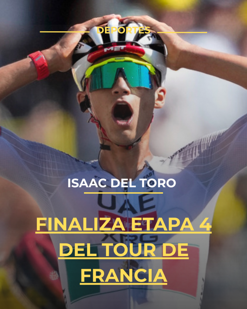 Isaac del Toro finaliza etapa 4 del Tour de Francia