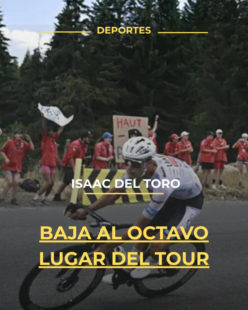 Isaac del Toro baja al octavo lugar del Tour