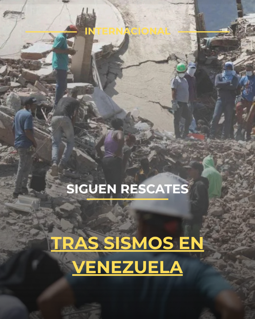Siguen rescates tras sismos en Venezuela