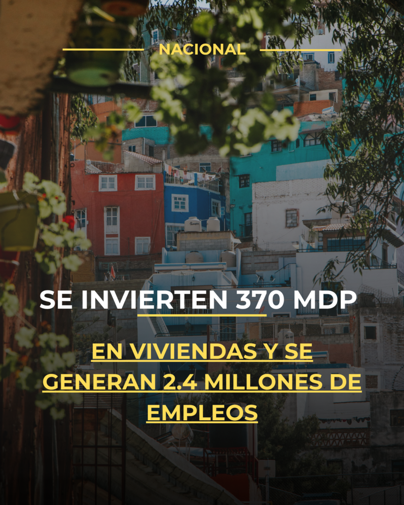 Se invierten 370 mdp en viviendas y se generan 2.4 millones de empleos