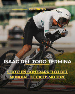 Isaac del Toro termina sexto en contrarreloj del Mundial de Ciclismo 2026
