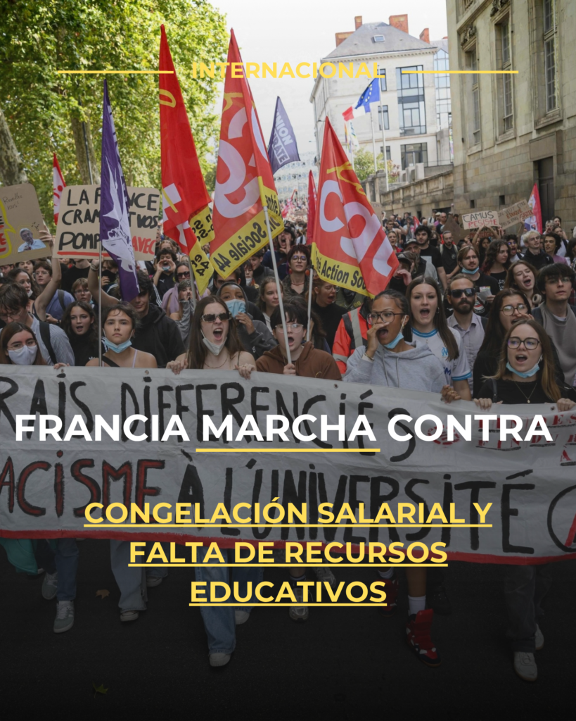 Francia marcha contra congelación salarial y falta de recursos educativos