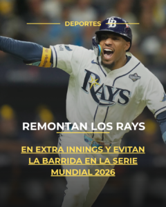 Rays remontan en extra innings y evitan la barrida en la Serie Mundial 2026