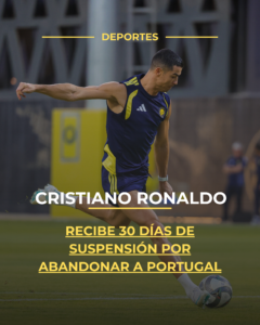 Cristiano Ronaldo recibe 30 días de suspensión por abandonar a Portugal