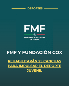 FMF y Fundación Cox rehabilitarán 25 canchas para impulsar el deporte juvenil