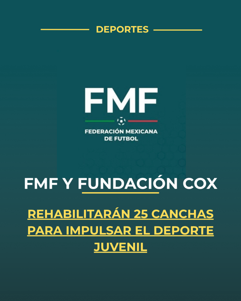 FMF y Fundación Cox rehabilitarán 25 canchas para impulsar el deporte juvenil