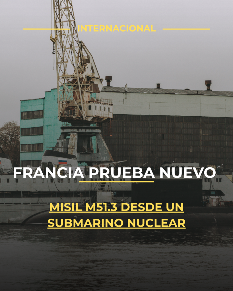 Francia prueba nuevo misil M51.3 desde un submarino nuclear